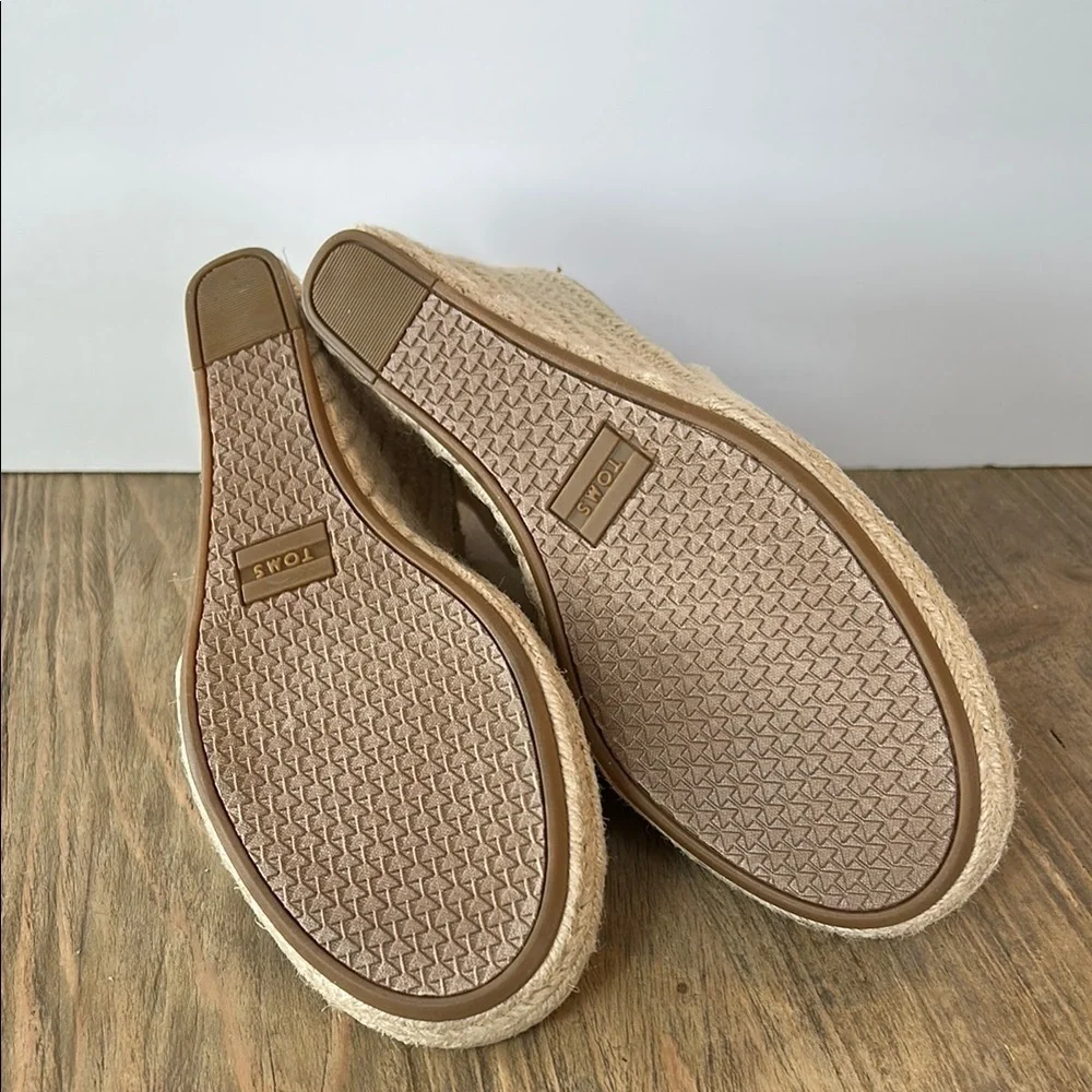 Tom’s Monica Slingback Beige Espadrille Wedge Sandals | 9